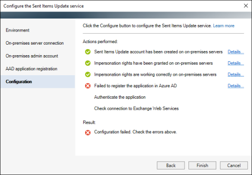 The program failed to automatically register the CodeTwo application in Azure AD.
