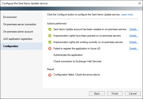 The program failed to automatically register the CodeTwo application in Entra ID (Azure AD).