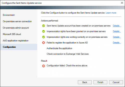 The program failed to automatically register the CodeTwo application in Azure AD.