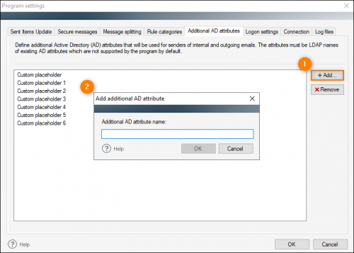 Adding a new additional AD attribute (custom placeholder).