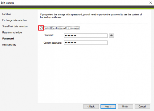 Backup Storage password