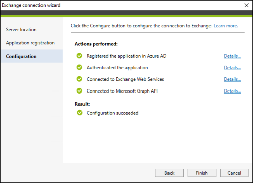 Verifying the connectivity to Microsoft 365 (Exchange Online).