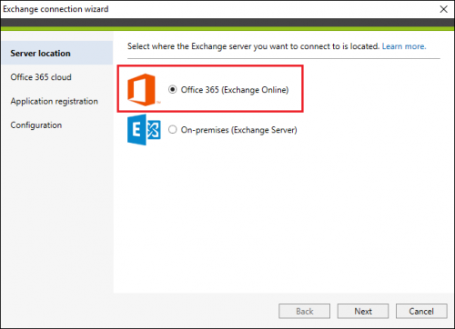 Backup quick guide Exchange connection 2.3