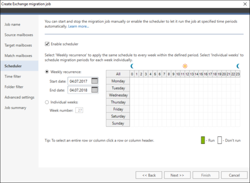 Office 365 Migration Scheduler step