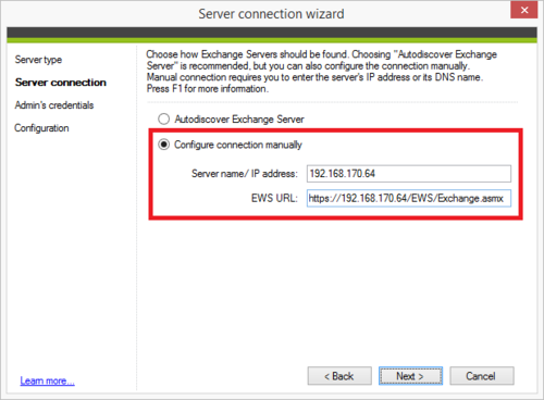 Backup - IP connection