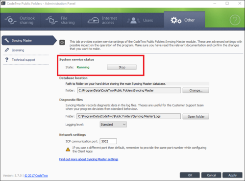 CodeTwo Public Folders Administration Panel