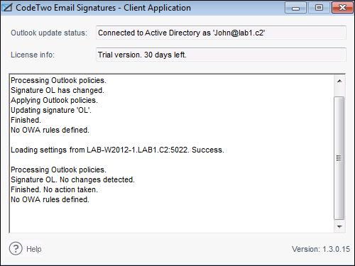 Email Signatures - Client app 1.