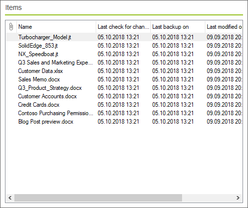 Backup SharePoint restore Items card