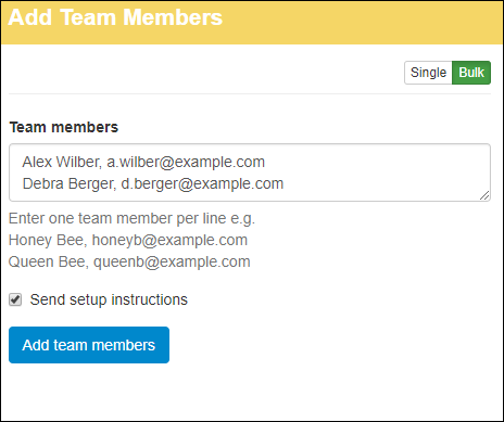 Bulk adding of team members in Hively.