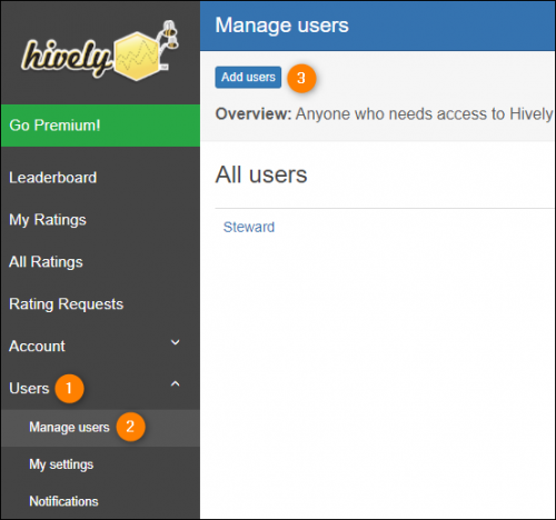 Add users button.