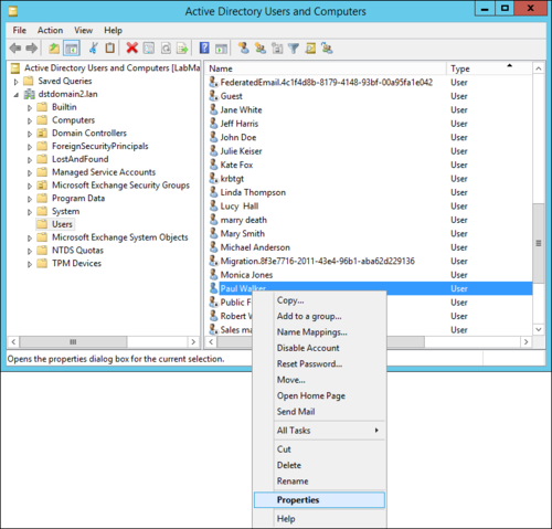 Editing a user's properties