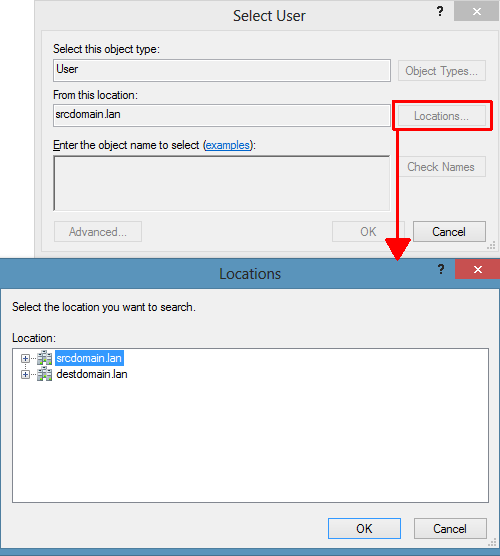 Selecting the administrator's UPN from Active Directory.