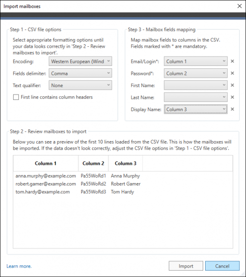 Exchange Migration - CSV file Notepad - formatting