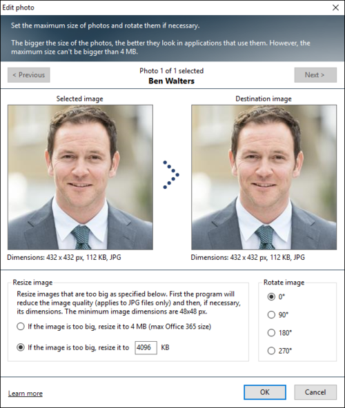 The built-in photo editor.
