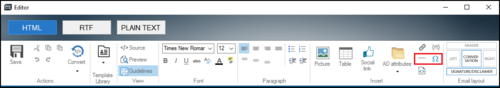 Editor - horizontal line and special chars buttons