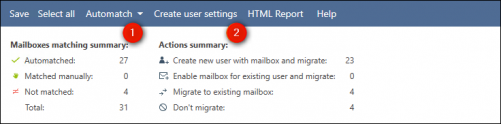 The summary of the mailbox matching process.