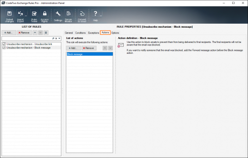 Blocking the recipient from receiving further emails from your organization.