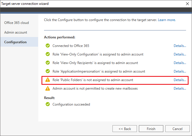 O365 Migr troubleshooting Public Folders warning