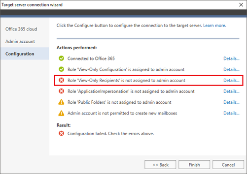 365 Migration troubleshooting View-Only Recip fail