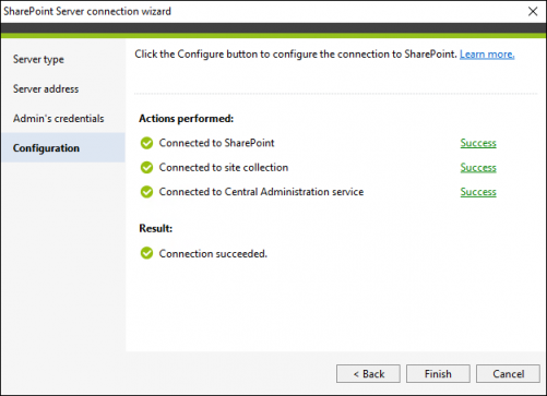 Backup SharePoint Server connection configuration