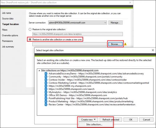 Backup SharePoint restore original server