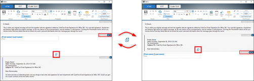 Editor - changing a signature into a disclaimer