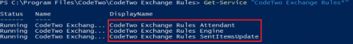 Exchange Rules Core installation - services