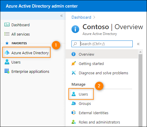  Accessing the Users page in Azure Active Directory.