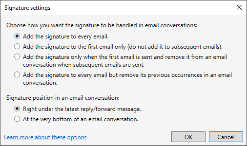 Editor - section settings (signature)