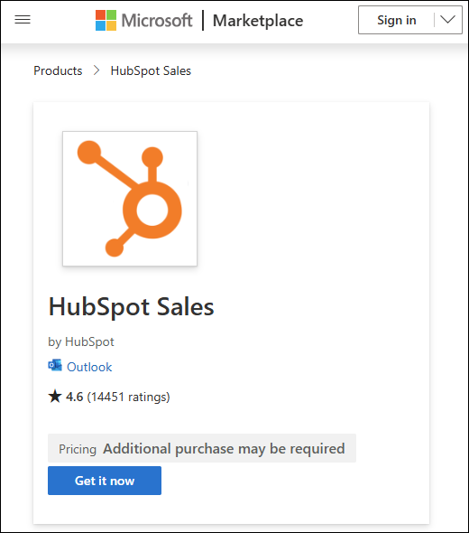 Starting the HubSpot Sales add-in deployment.