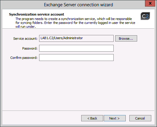 ES - choosing account for the service.