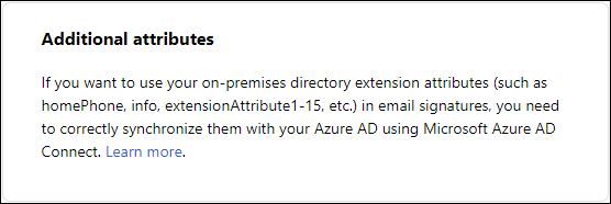 This is how the section looks like when local attributes are not synced.