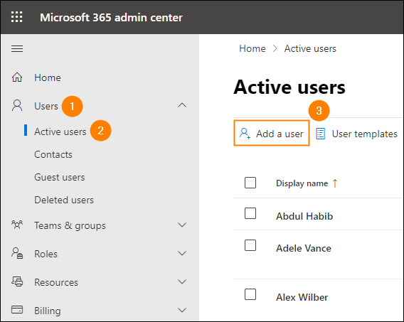 Adding a new user.