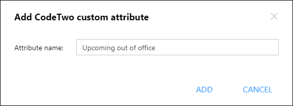 Adding a CodeTwo custom attribute