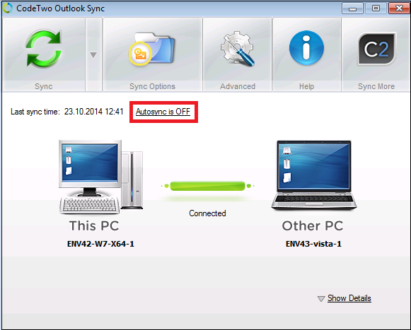 OS - Switching Autosync on/off.