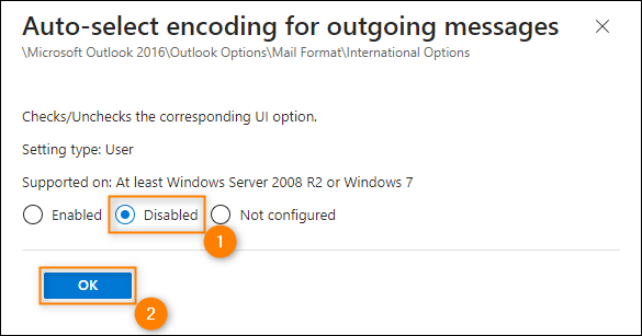 Globally preventing users’ Outlooks from auto-selecting encoding (Intune).