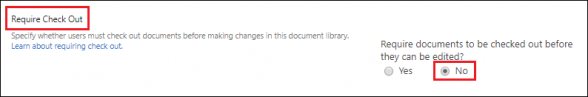 Require Check Out setting in SharePoint Online.