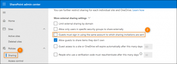 Disabling the feature allowing guest users to log in with the account included in an invitation only.
