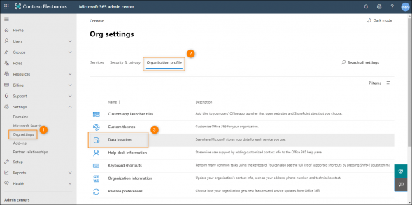 Accessing the Data location information.