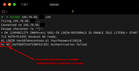 Authentication failed.