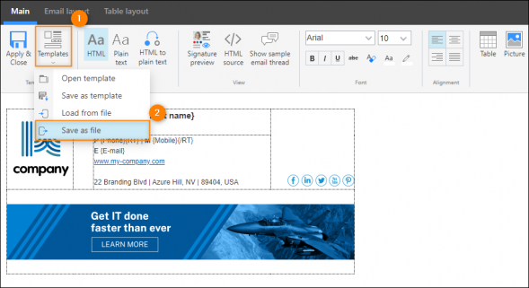 This option allows you to save a signature template locally as a C2CF file.