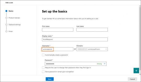 A new user creation wizard.
