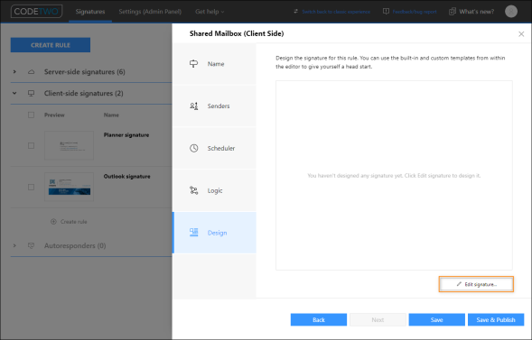 Creating an Outlook (client-side) signature template.
