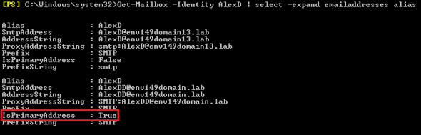 Checking which email address is the primary SMTP address.