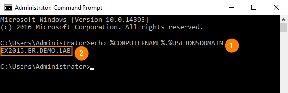 Obtaining your Client Access server’s FQDN.