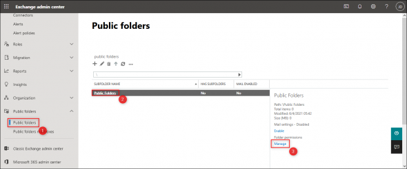 Accessing folder permissions settings.