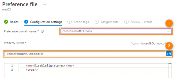 Entering the preference domain name and loading the PLIST file.