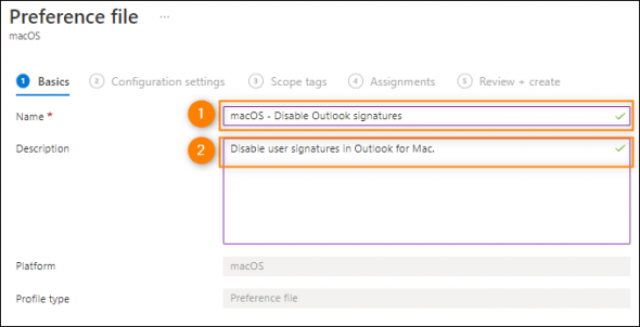 Configuring basic profile settings.