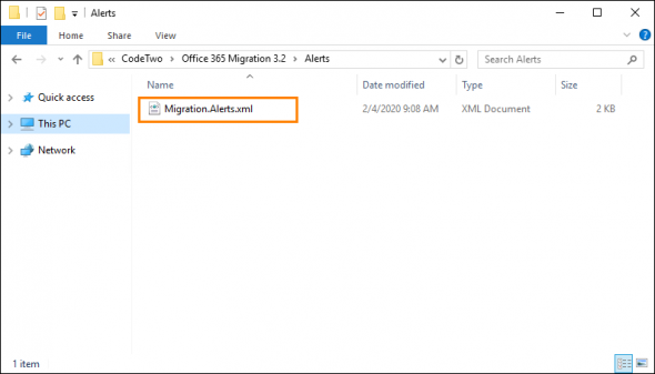 Deleting CodeTwo Office 365 Migration alert log files.