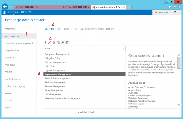 Organization Management permissions